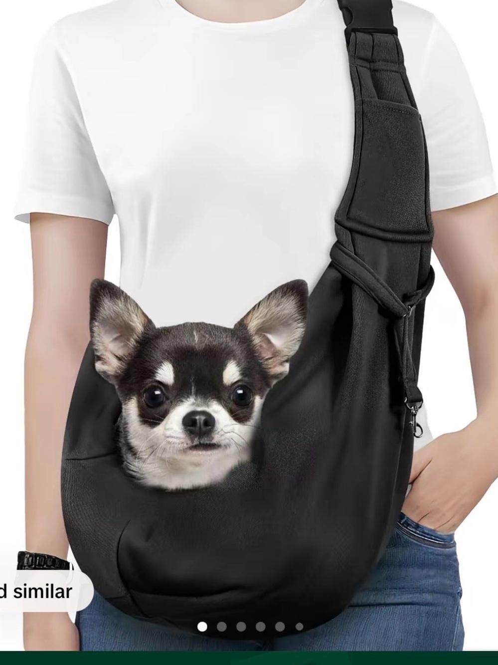 Black Pet Sling Carrier Shoulder Bag for Dogs